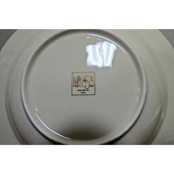 4 Mikasa Rose Hill Soup Bowls L5530 Rimmed 8 1/2" - Picture 3 of 3